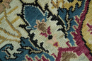 Mustard and Teal Transitional Dragon Oushak 8x10 hand knotted wool area rug