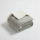 Mustard & white cable knit sherpa blanket bedroom throw