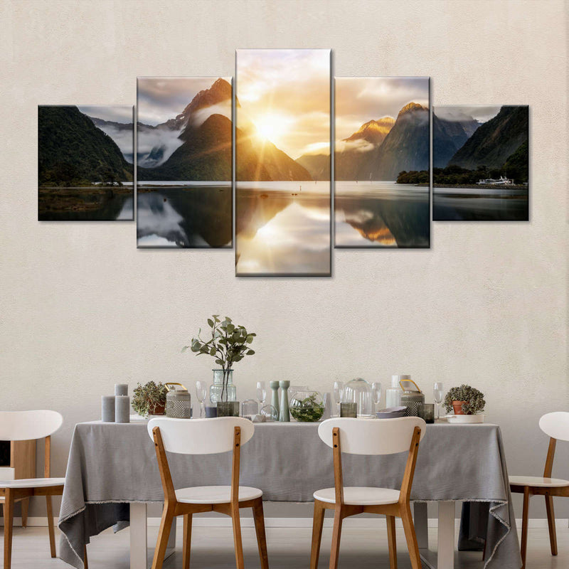 Milford Sound Mountain Sunrise Wall Art