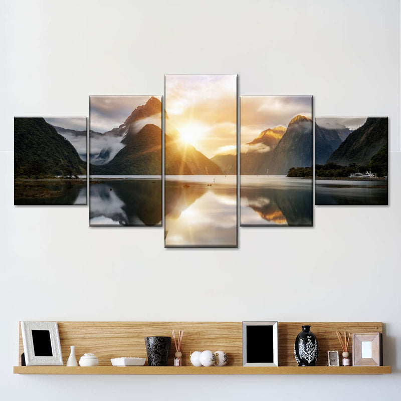 Milford Sound Mountain Sunrise Wall Art