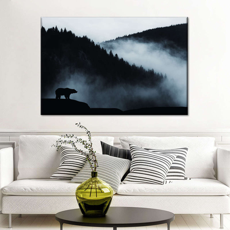 Foggy Mountain Bear Wall Art