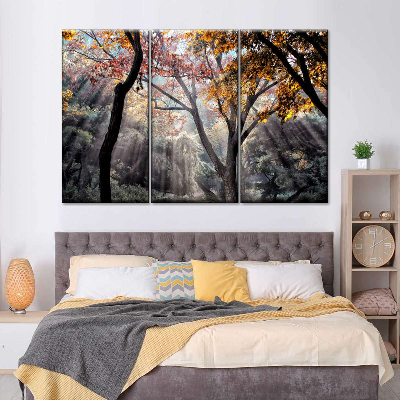 Forest Sun Rays Wall Art