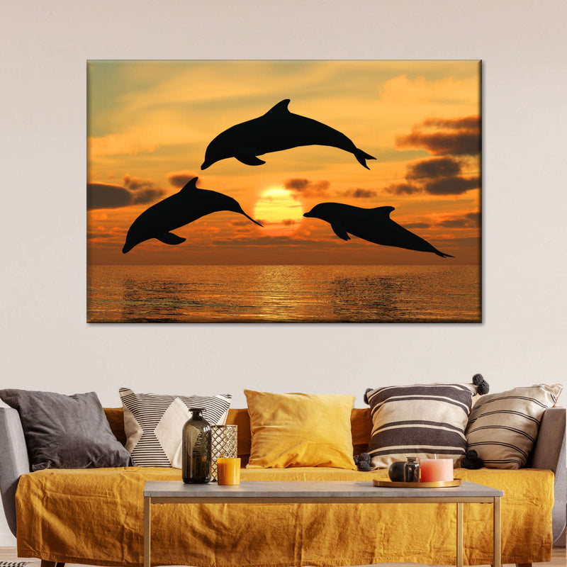 Flying Dolphins Wall Art