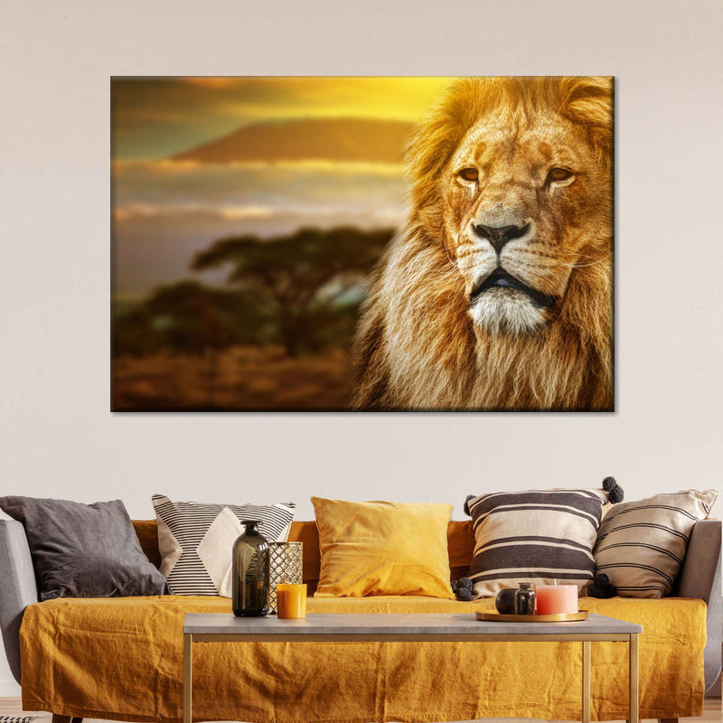 Lion In African Safari Wall Art