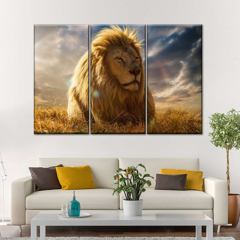 Safari Lion Glory Wall Art