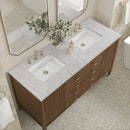 James Martin Myrrin 60" Double Bathroom Vanity, Mid-Century Walnut