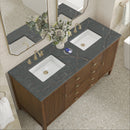 James Martin Myrrin 60" Double Bathroom Vanity, Mid-Century Walnut