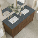 James Martin Myrrin 60" Double Bathroom Vanity, Mid-Century Walnut