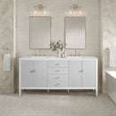 James Martin Myrrin 72" Single Bathroom Vanity, Bright White