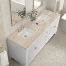 James Martin Myrrin 72" Double Bathroom Vanity, Bright White