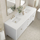 James Martin Myrrin 72" Double Bathroom Vanity, Bright White