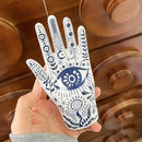 Mystic white & blue ceramic hand jewelry holder stand bedroom decor