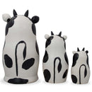 Set of 3 Spotted Cow Family Animal Nesting Figurines 5.5 Inches