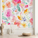 Modish Pink Summer Flowers Wallpaper Tasteful
