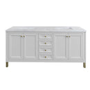 James Martin Chicago 72" Double Bathroom Vanity, Glossy White