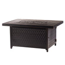 Aluminum 48-in Rectangular Propane Fire Table, Beads, Covers and Lid