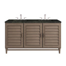 James Martin Portland 60" Double Bathroom Vanity, Whitewashed Walnut