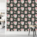 Stylish Dark Wallpaper with Roses Chic
