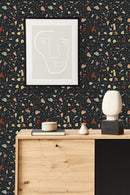 Multicolored Dots on Black Background Wallpaper