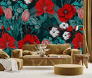 Fashionable Red Poppies Wallpaper Chic