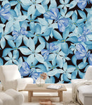 Dark Wallpaper with Flowers and Butterflies