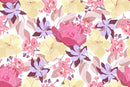 Stylish Colorful Flowers Contemporary Wallpaper