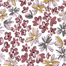 Modish White Wallpaper with Flowers Smart