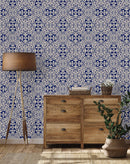 Stylish Blue Vintage Style Wallpaper Vogue