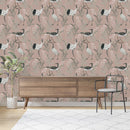 Cranes on Beige Wallpaper