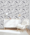 Botanical Wallpaper with Dragonflies