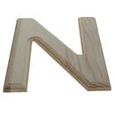 Unfinished Wooden Arial Font Letter N (6.25 Inches)