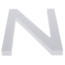 Arial Font White Painted MDF Wood Letter N (6 Inches)