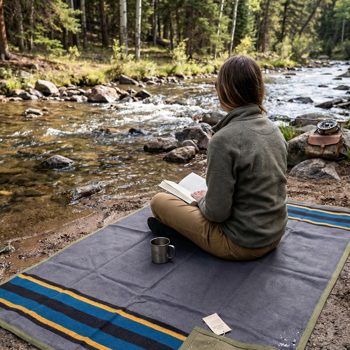Canvas Camping Blanket - Waxed Canvas Outdoor Blanket / Bushcraft Blan