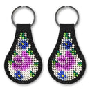 Bead embroidery kit on artificial leather Key ring  FLBB-092