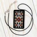 Bead embroidery kit on artificial leather Pendant  FLBB-075