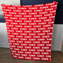 Create your own Cozy Plush Fleece blanket with a name repeating over the entire Blanket - Dreamaker