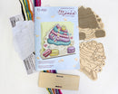 Napkin Holder Cake O-023 Counted Cross Stitch Kit on Plywood
