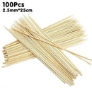 Natural bamboo bbq skewers 100pcs kitchen grilling tool