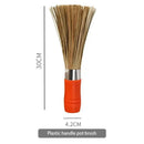 Natural bamboo pot brush set with wood and twine wraps for kitchen