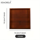 Natural bamboo wooden rectangular tea tray set of 3 dining room