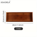 Natural bamboo wooden rectangular tea tray set of 3 dining room