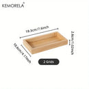 Natural bamboo wooden rectangular tea tray set of 3 dining room
