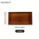 Natural bamboo wooden rectangular tea tray set of 3 dining room