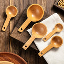 Natural beech wood tablespoon coffee scoop set of 5 kitchen spoons