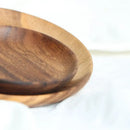 Natural beech wooden round plate set of 3 kitchen and dining room