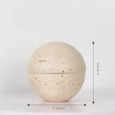 Natural beige travertine sphere incense burner living room decor