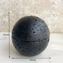 Natural beige travertine sphere incense burner living room decor