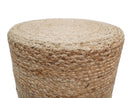 Boho Natural Brown Jute Round Pouf