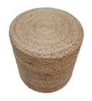 Boho Natural Brown Jute Round Pouf