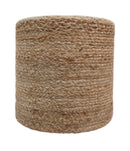Boho Natural Brown Jute Round Pouf